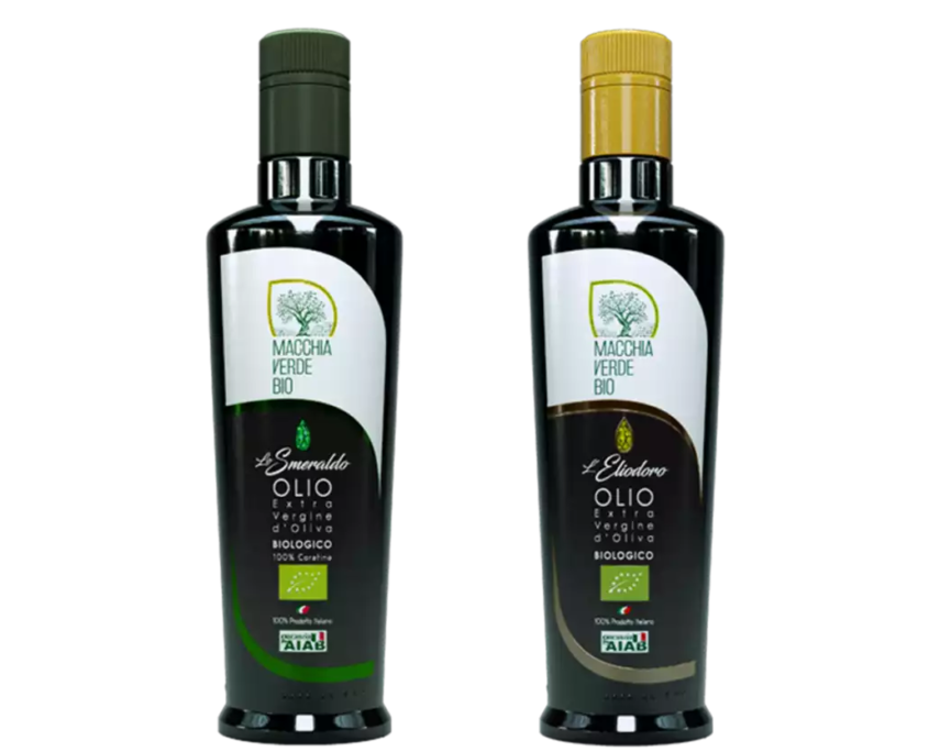 Köp ekologisk extra jungfruolja från MACCHIA VERDE BIO LO Smeraldo och L'Eliodoro.